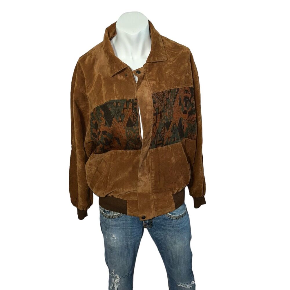 Suede Jacket Boho Aztec Hippie Made In Italy 80’s 90’s XLarge Mens Womens